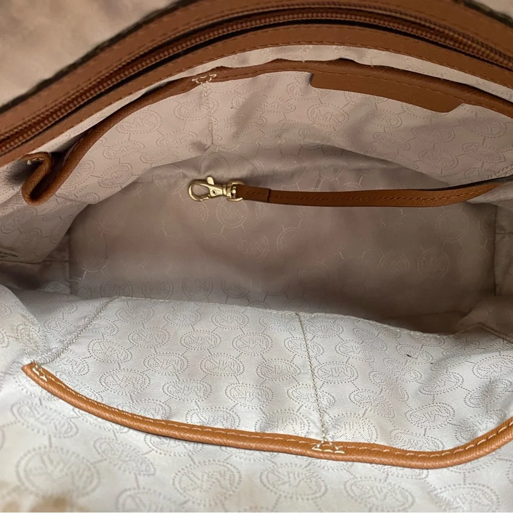 Michael Kors Jet Set Large Crossgrain Leather Top-Zip Tote Bag Purse & Dust Bag
